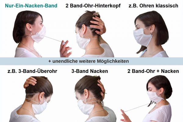 6 Tragevarianten Silkmask einige Tragevarianten